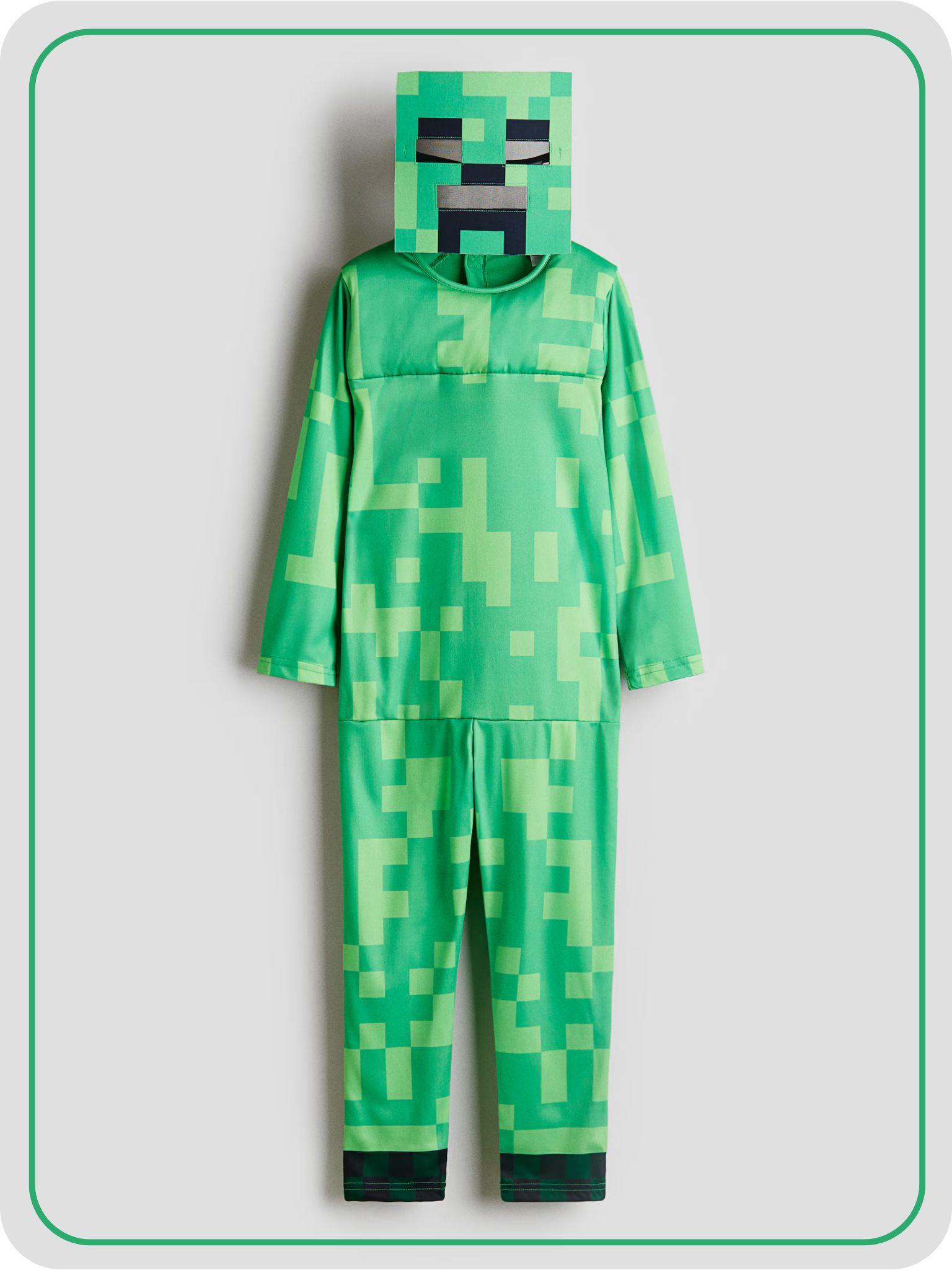 A light weight full-body with head piece minecraft costume available for kids of all ages, at H&M, for halloween and carnival
