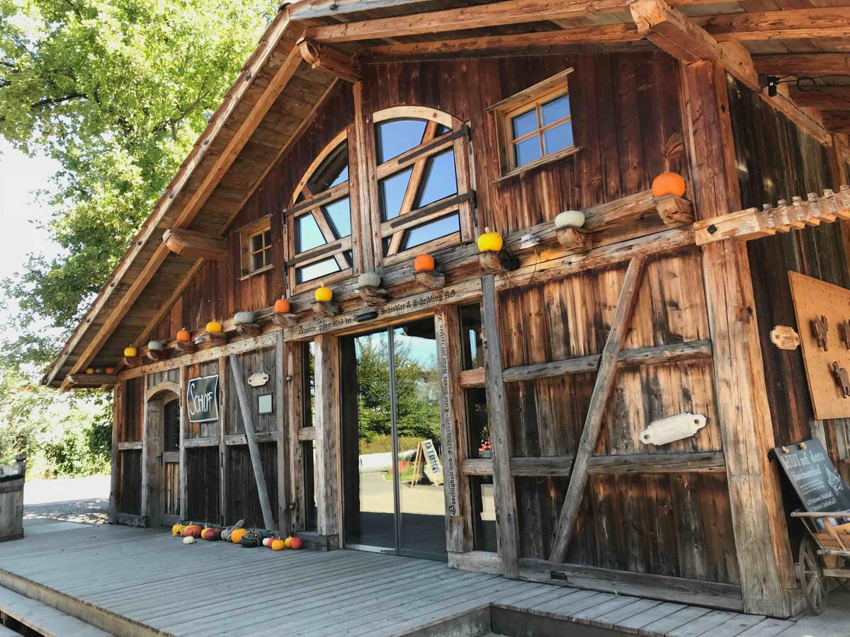 The Baechlihof Jona Farm in Rapperswil decorated with seasonal pumpkins