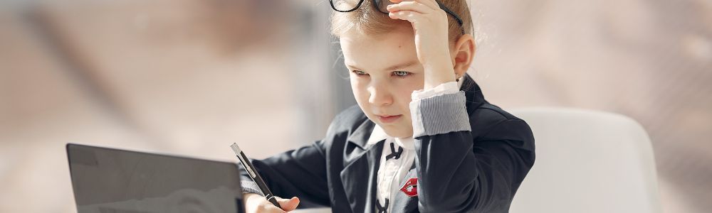 Teen using AI coding tool for school project.  She is looking very professional and determined.  