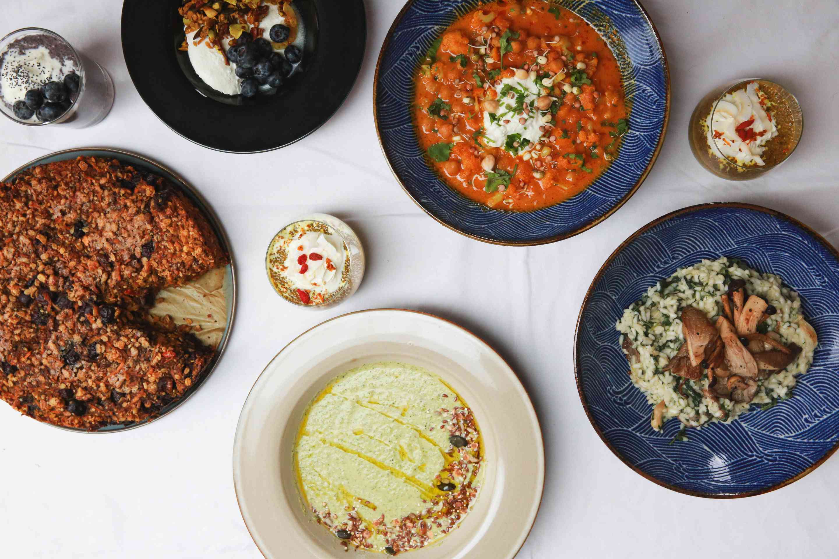 A series of nutritional meals that are plant based, like hummus and lentils provided by nourished mother, a business providing nutritionally approved meals in Meggen Luzern, supporting new mothers and families nutritional food at home.  